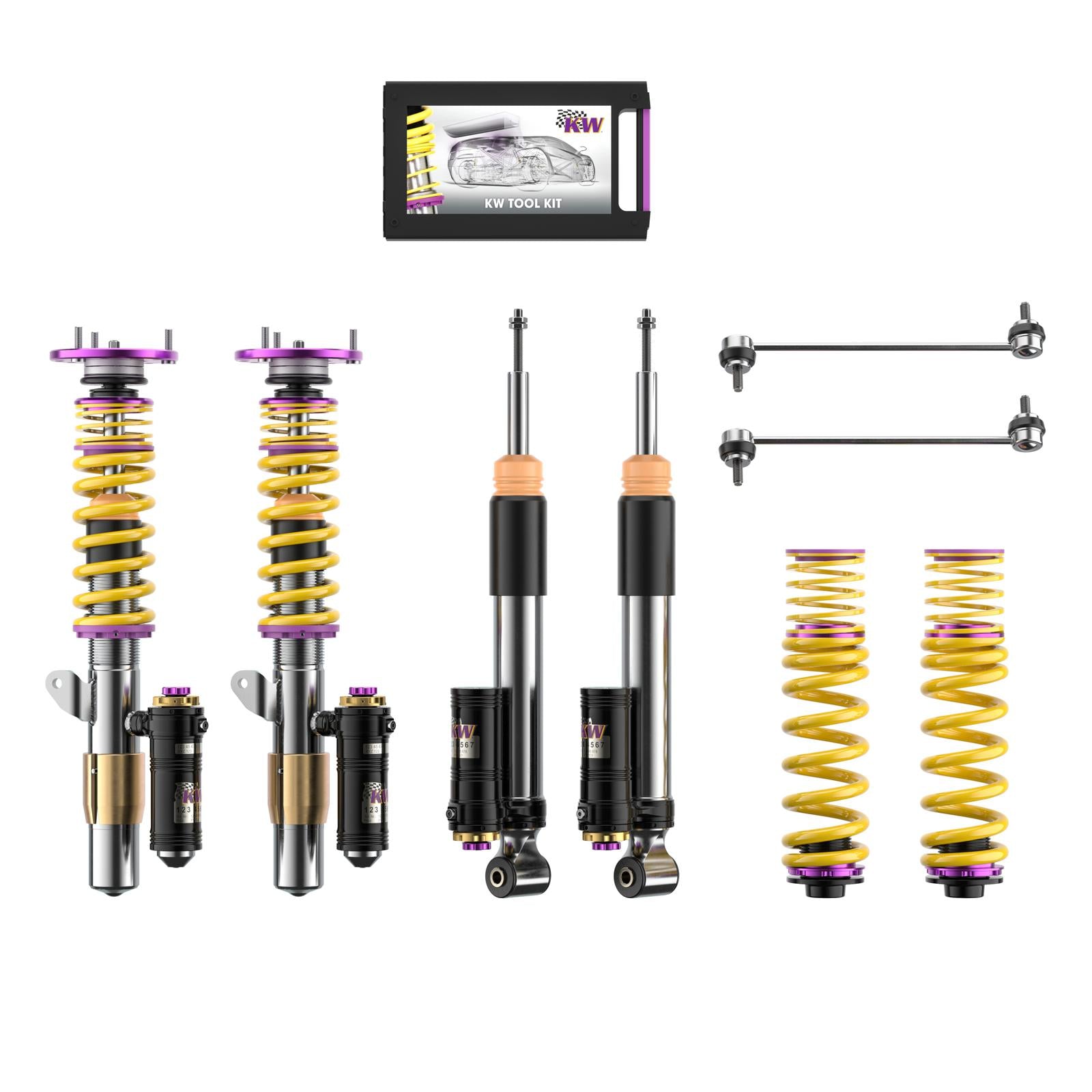 KW V4 Clubsport Schroefset incl. Toplager BMW E90 E92 E82 1M M3