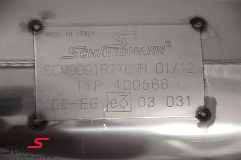Schmiedmann roestvrijstalen achterdemper 2XØ76MM E90 N52