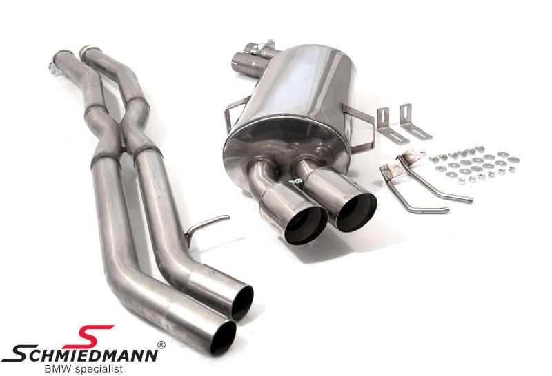 Schmiedmann roestvrijstalen achterdemper 2XØ76MM E90 N52